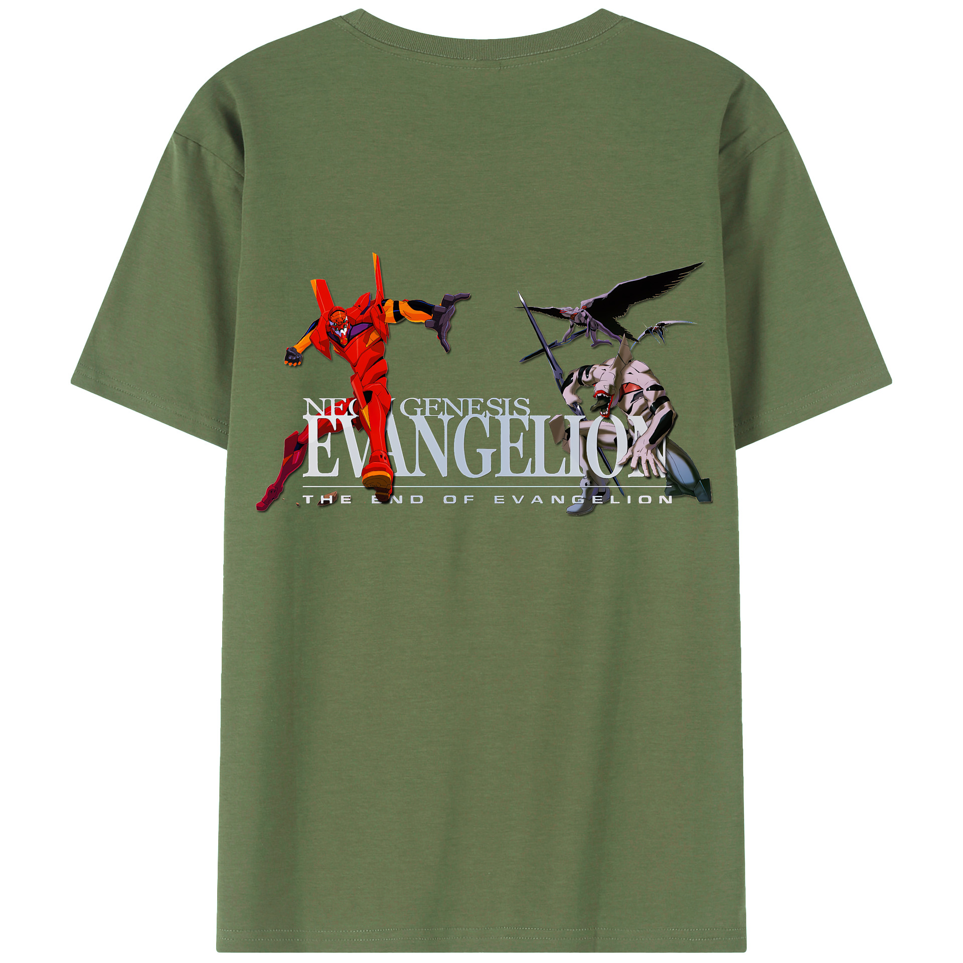 （画像用） EVA 新世紀エヴァンゲリオン 綿100％ メンズ半袖Tシャツ（バックプリント） 通気性